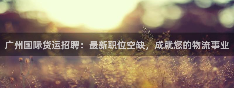 尊龙凯时不朽情缘：广州国际货运招聘：最新职位空缺，成就您